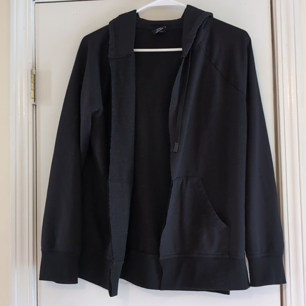 Athletic Works Black Hooded No‎ Zipper Open  Jacket Size L